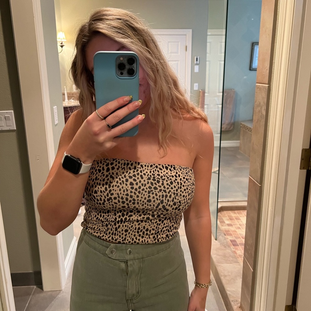 Brandy Melville animal print tube top